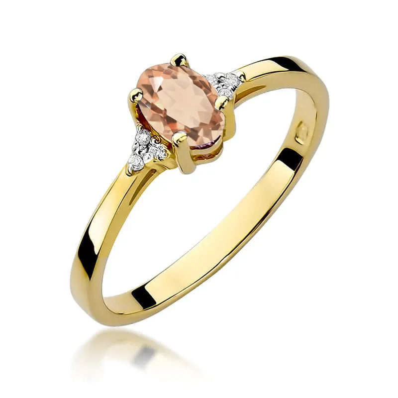 zlatý prsten s 0,40 ct morganitem a 0,052 ct diamanty w0301-mop-01