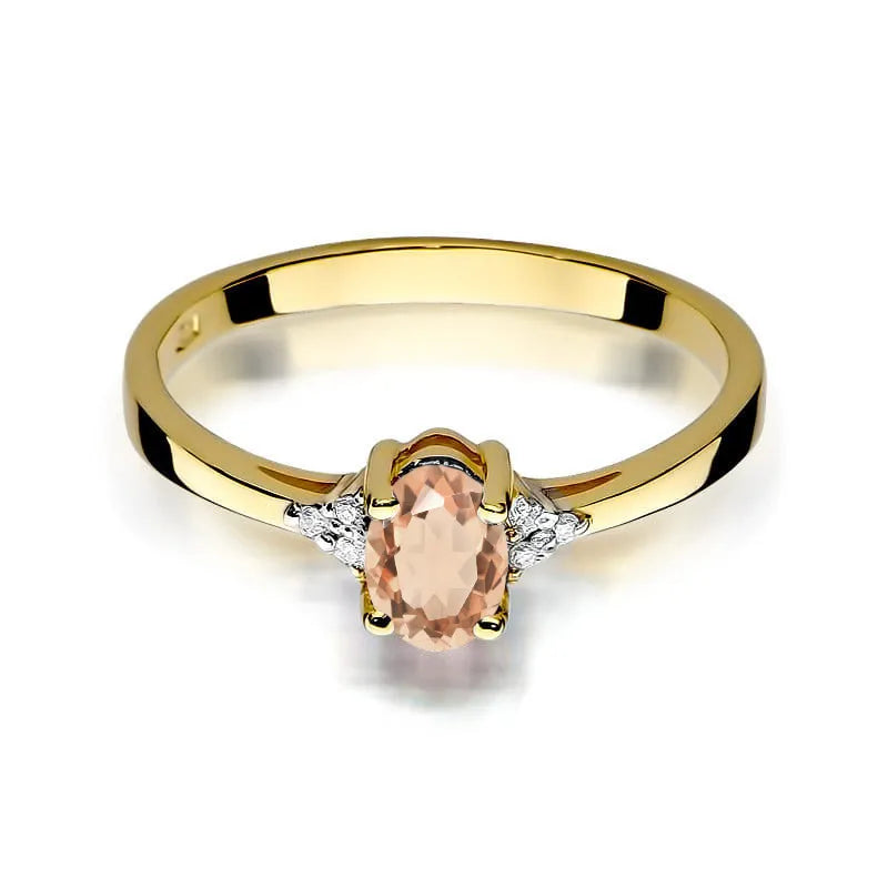 zlatý prsten s 0,40 ct morganitem a 0,052 ct diamanty w0301-mop-01