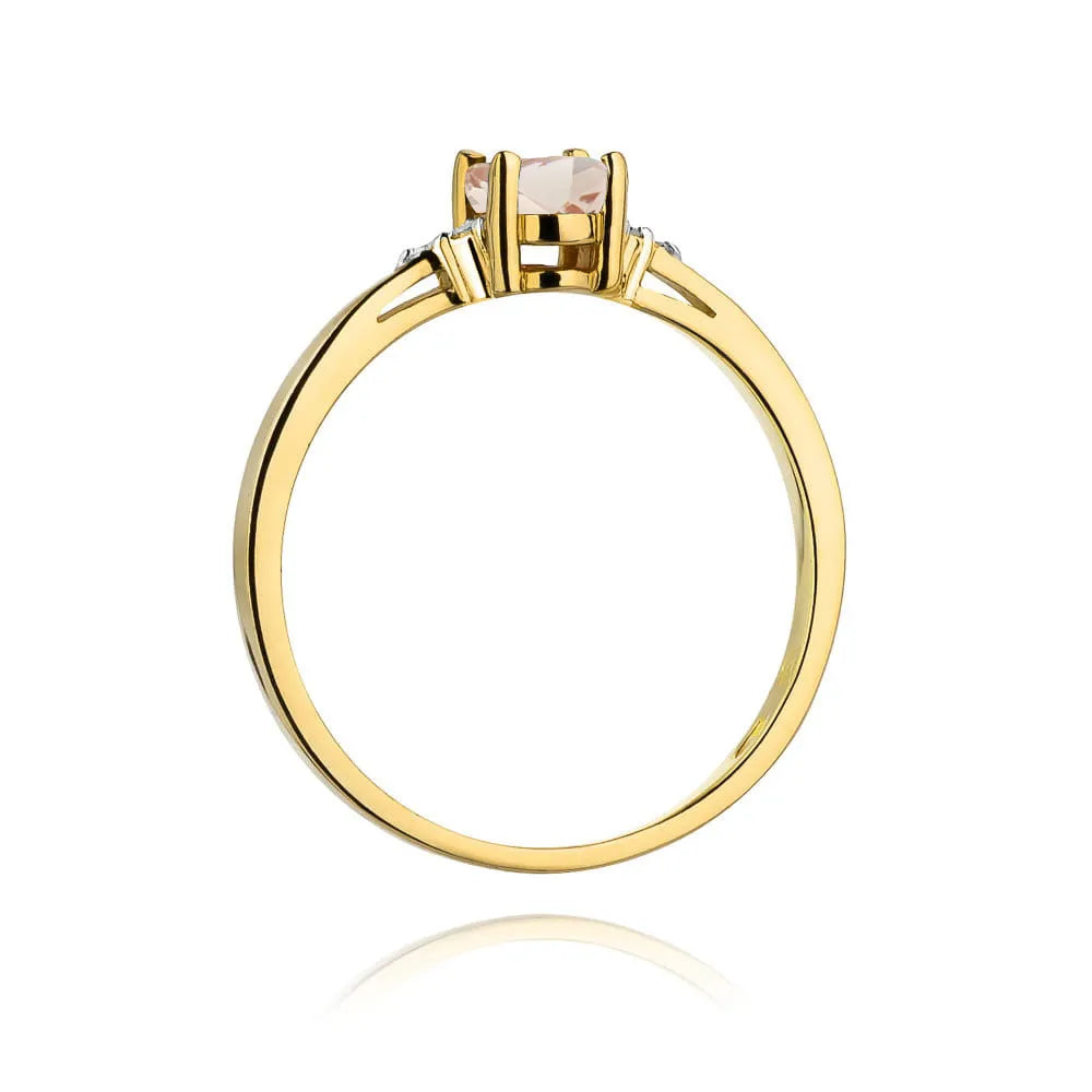 zlatý prsten s 0,40 ct morganitem a 0,052 ct diamanty w0301-mop-01