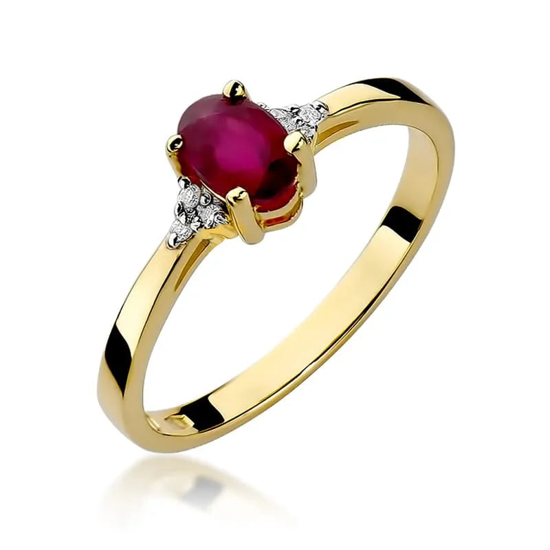zlatý prsten s 0,60ct rubínem a 0,052ct diamanty w0301-rur-01