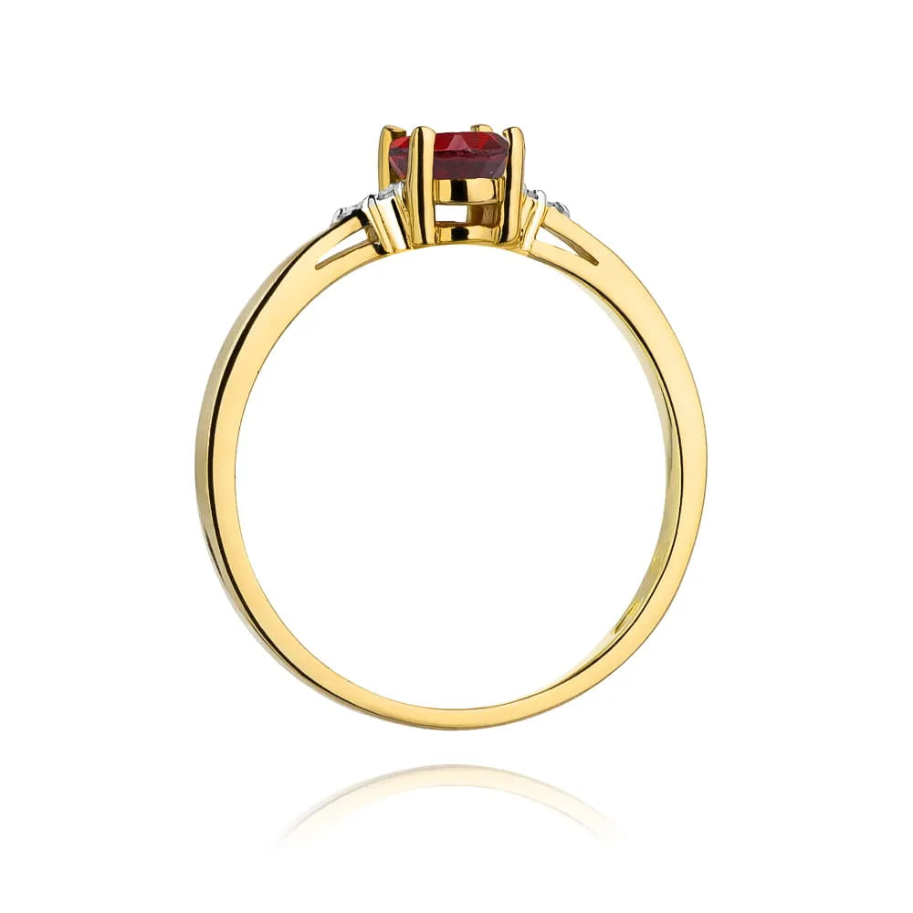 zlatý prsten s 0,60ct rubínem a 0,052ct diamanty w0301-rur-01