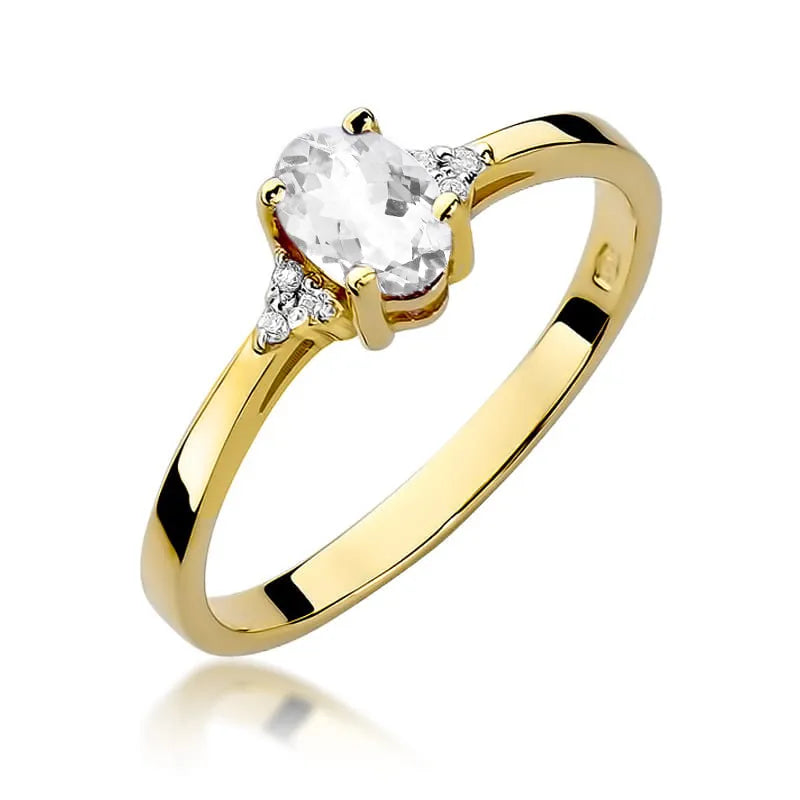 zlatý prsten s 0,50ct bílým safírem a 0,052ct diamanty w0301-saw-01