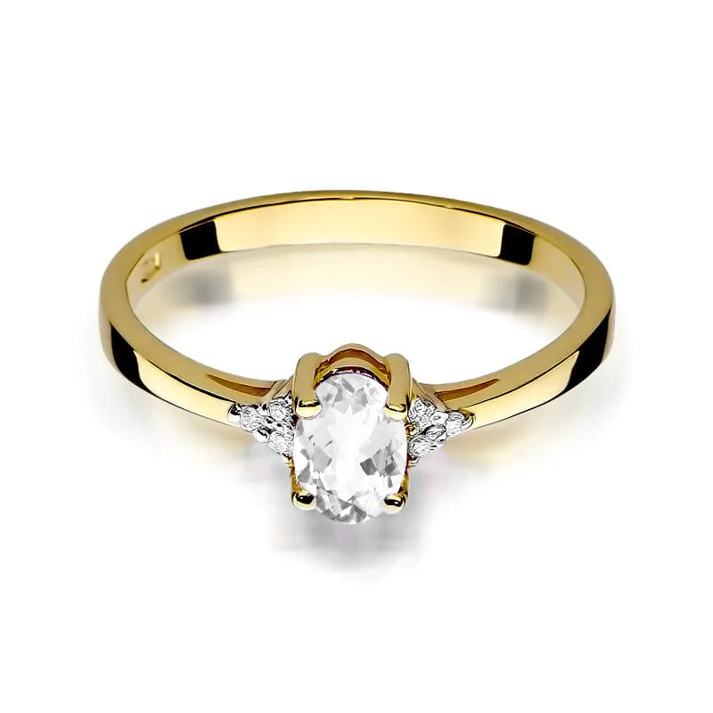 zlatý prsten s 0,50ct bílým safírem a 0,052ct diamanty w0301-saw-01