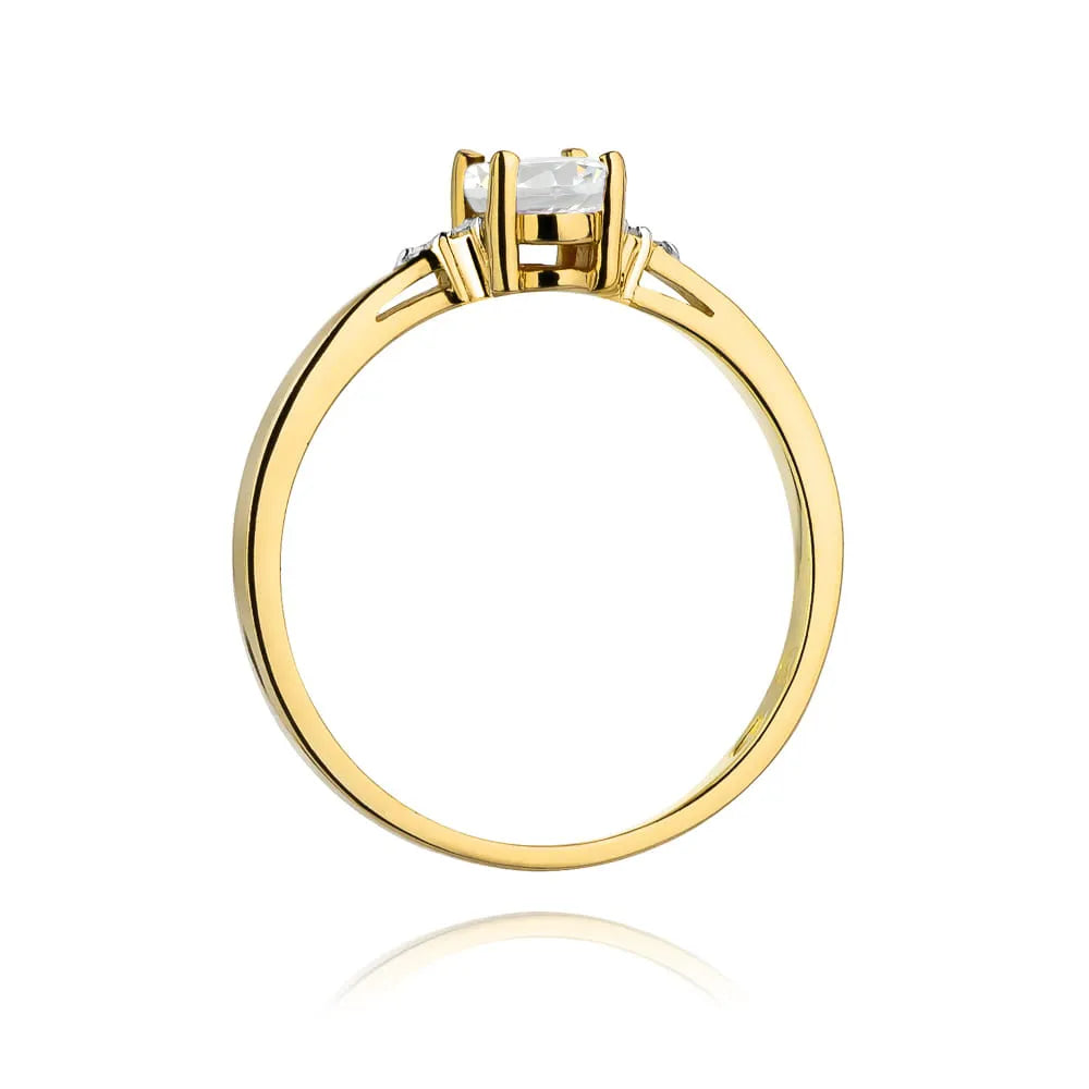 zlatý prsten s 0,50ct bílým safírem a 0,052ct diamanty w0301-saw-01