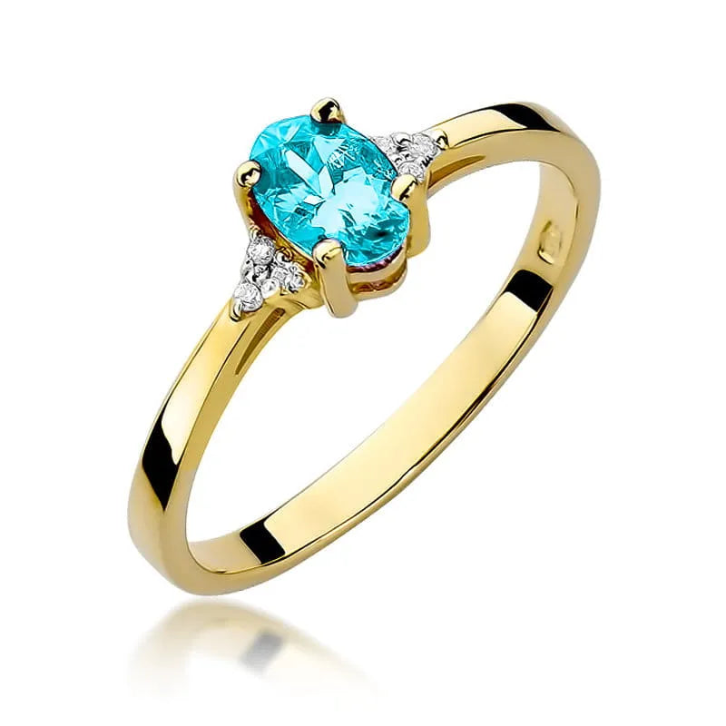 zlatý prsten s topazem 0,50 ct a diamanty 0,052 ct w0301-tob-01