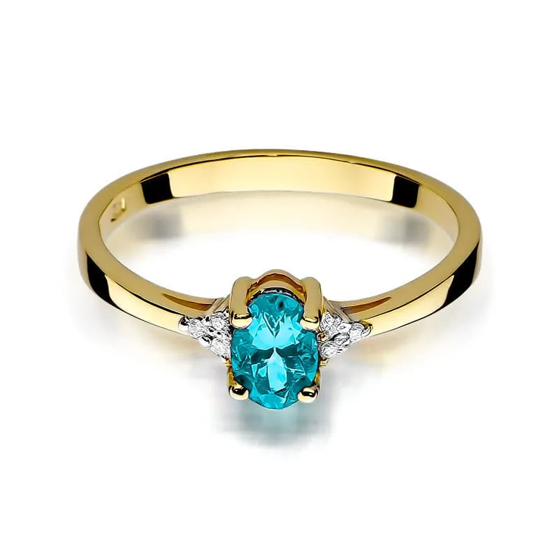zlatý prsten s topazem 0,50 ct a diamanty 0,052 ct w0301-tob-01
