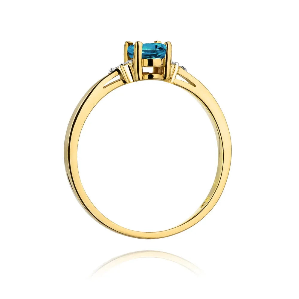 zlatý prsten s topazem 0,50 ct a diamanty 0,052 ct w0301-tob-01