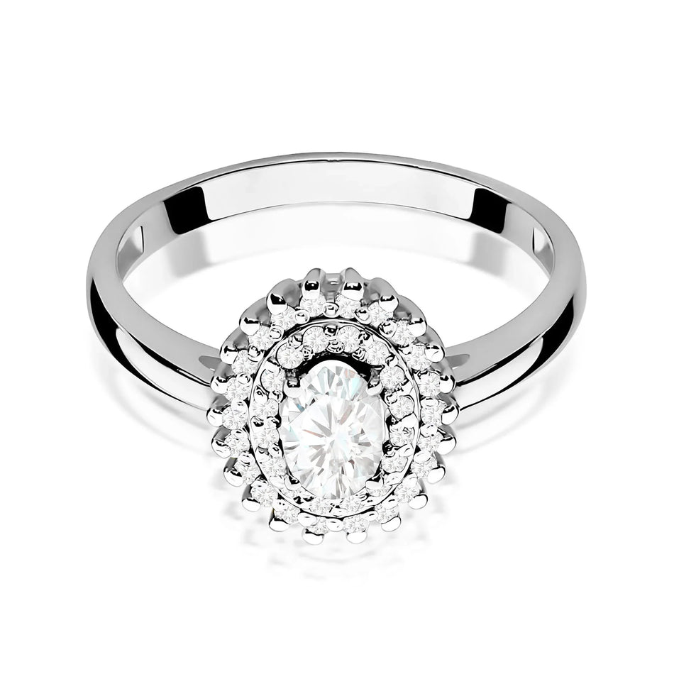 Lab-grown Diamond Engagement Ring in 585 White Gold