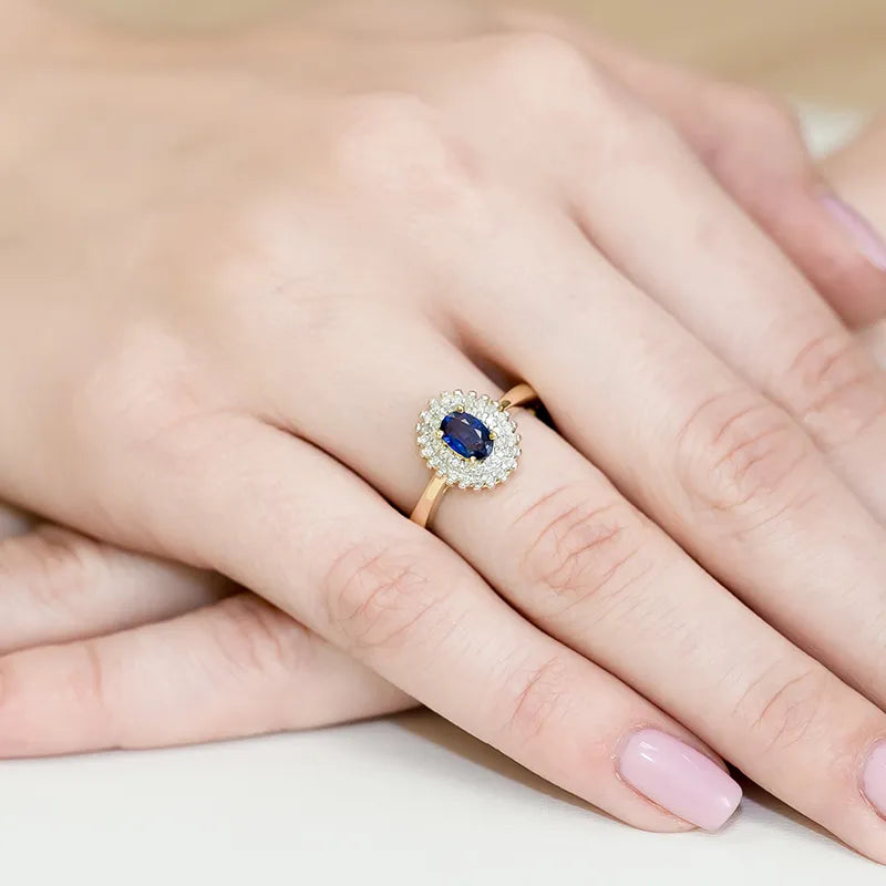 zlatý prsten s 0,70ct safírem a 0,195ct diamanty w0303-sab-01