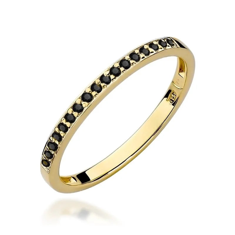 zlatý prsten s 0,085ct černými diamanty w0306-dib-01