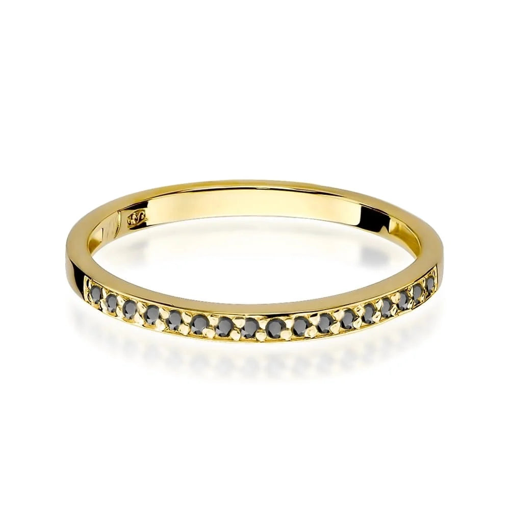 zlatý prsten s 0,085ct černými diamanty w0306-dib-01
