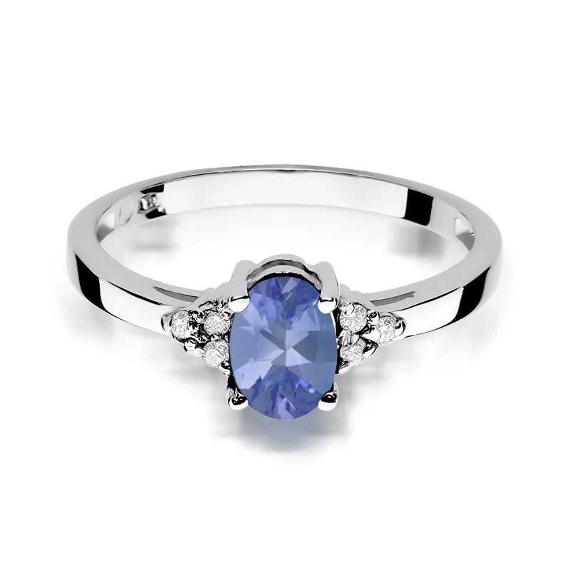 zlatý prsten s 0,70ct tanzanitem a 0,052ct diamanty w0308-tap-01