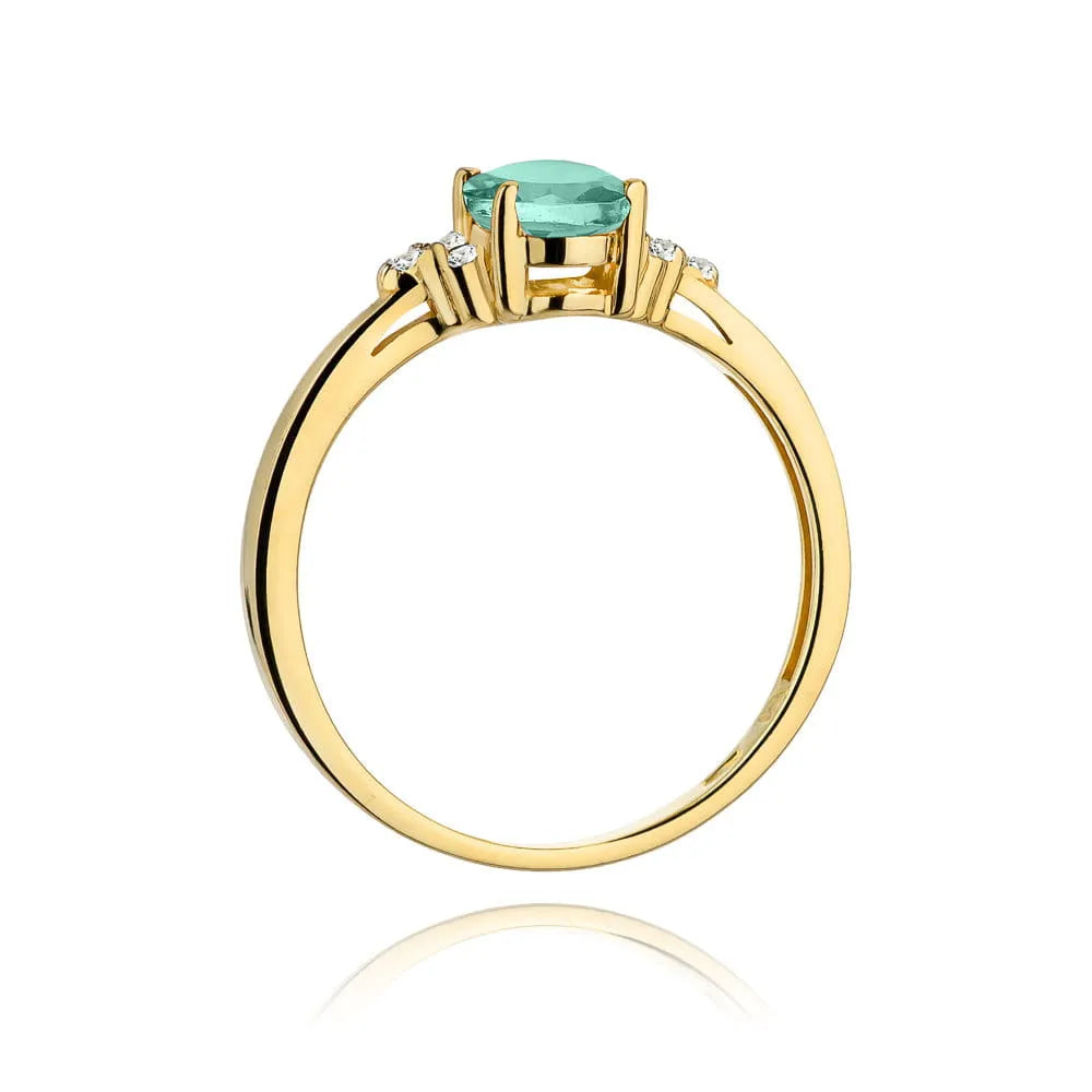 zlatý prsten s 0,80ct smaragdem a 0,052ct diamanty w0308-emg-01