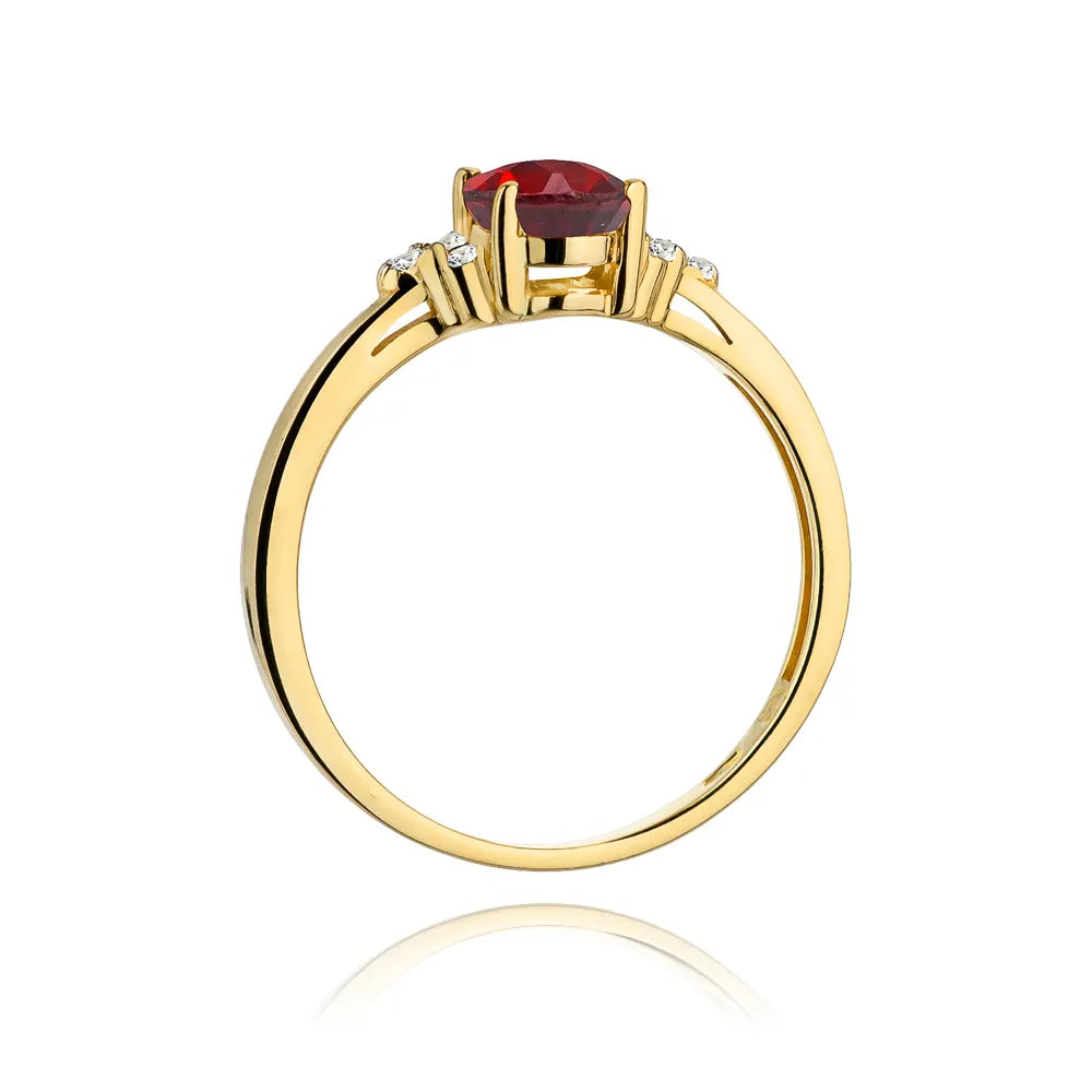 zlatý prsten s 1,00ct rubínem a 0,052ct diamanty w0308-rur-01