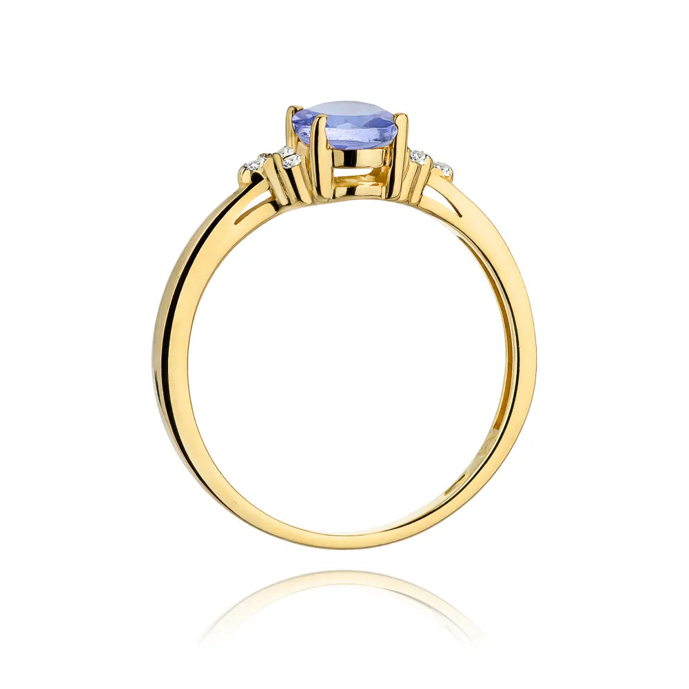 zlatý prsten s 0,70ct tanzanitem a 0,052ct diamanty w0308-tap-01