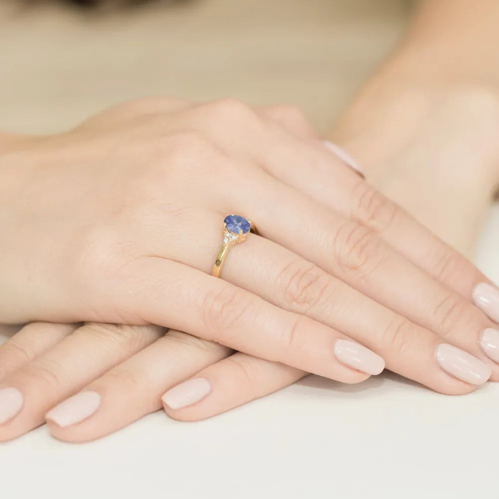 zlatý prsten s 0,70ct tanzanitem a 0,052ct diamanty w0308-tap-01