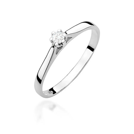 Zásnubní prsten s diamantem v 585 bílém zlatě