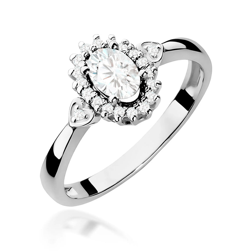 Lab-grown Diamond Engagement Ring in 585 White Gold