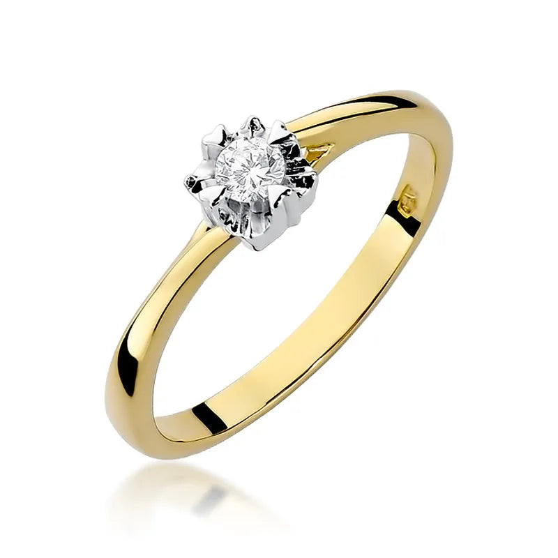 zlatý prsten s diamantem 0,10 ct w0318-diw-02