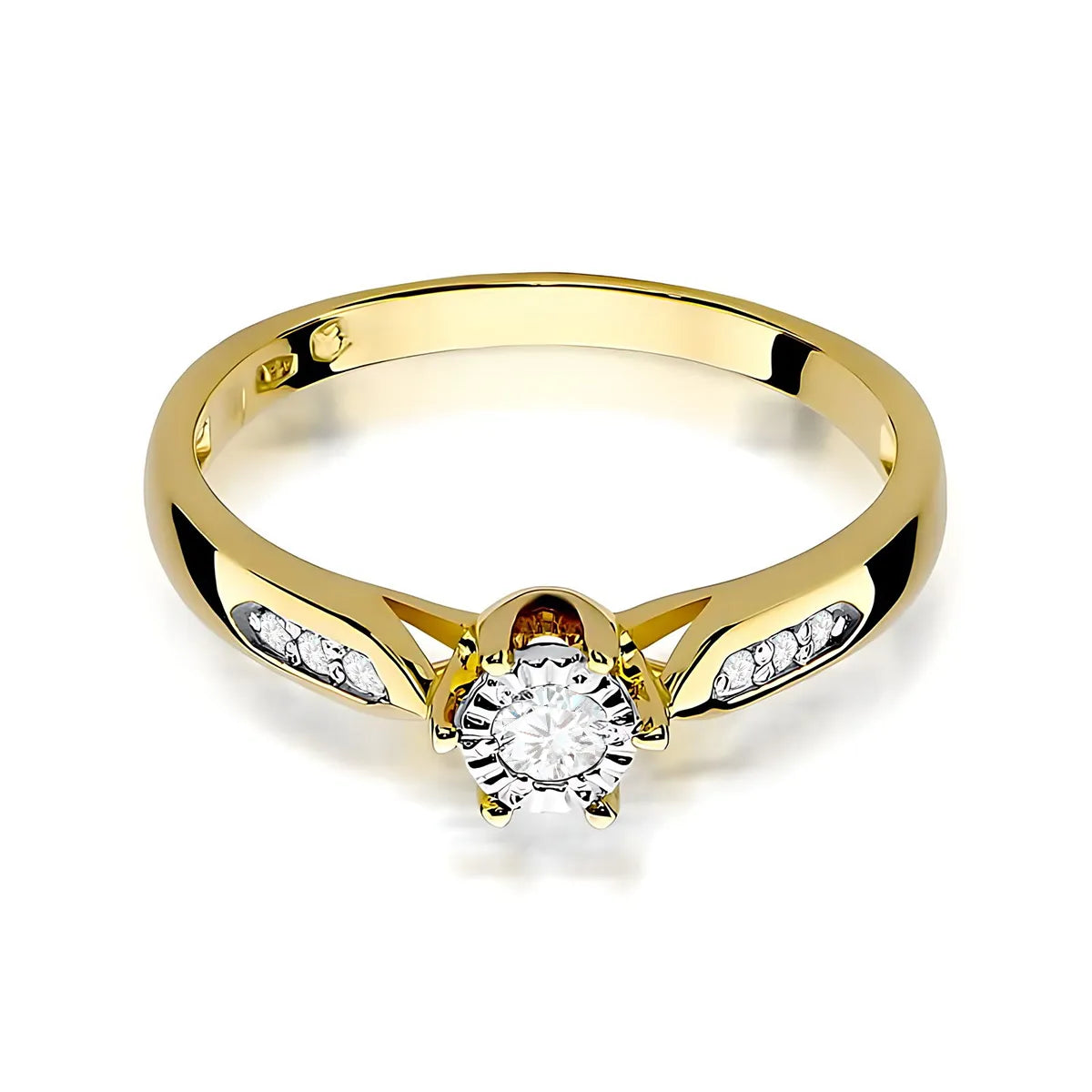 zlatý prsten s diamanty 0,08 ct a 0,052 ct w0328-diw-01