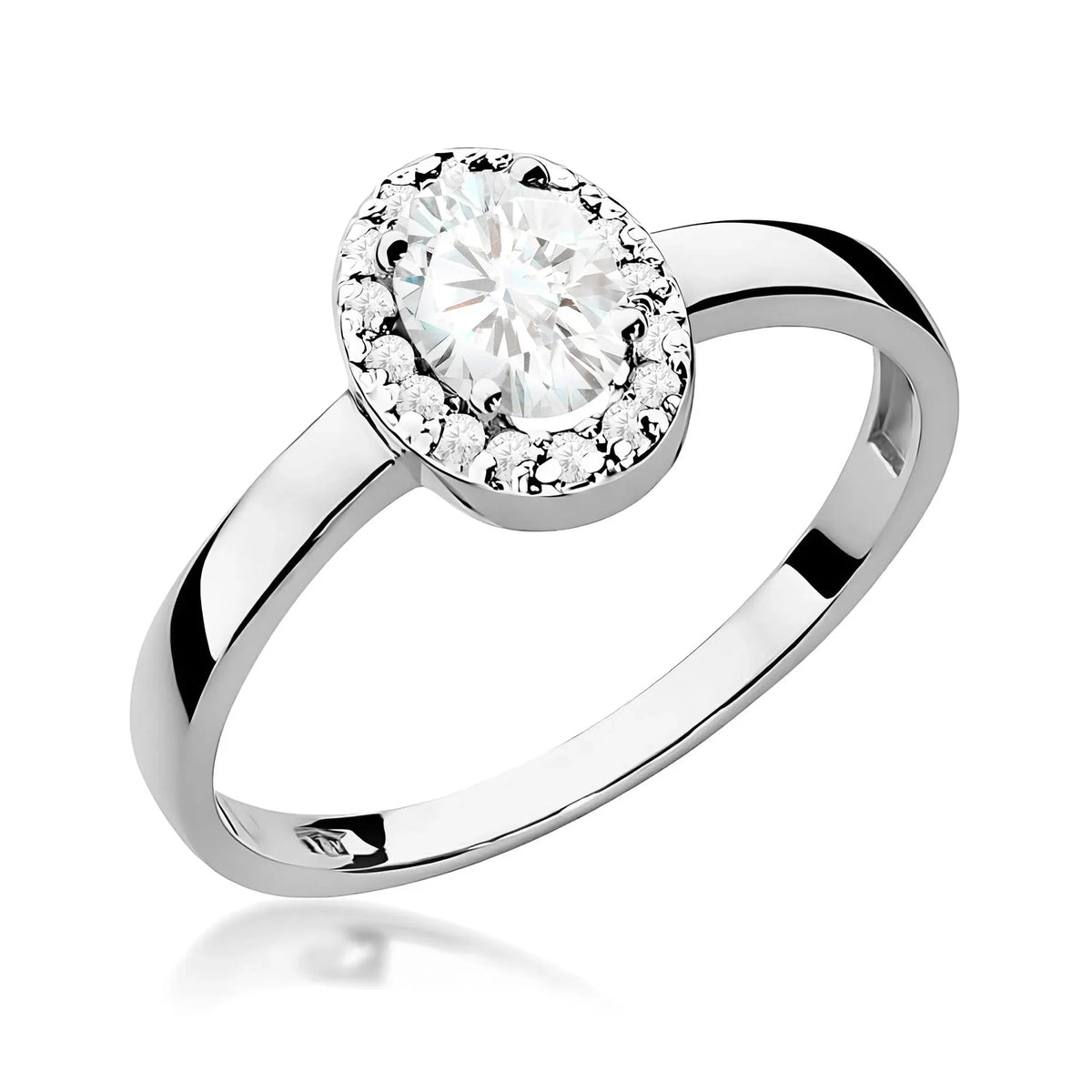 Lab-grown Diamond Engagement Ring in 585 White Gold