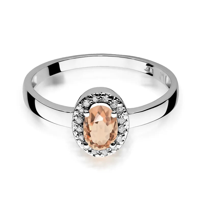 zlatý prsten s 0,40ct morganitem a 0,08ct diamanty w0330-mop-01