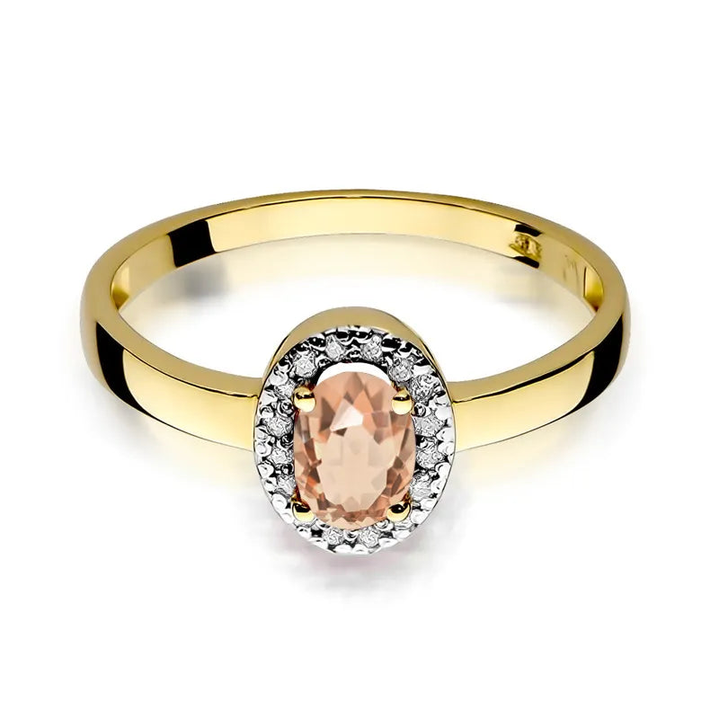 zlatý prsten s 0,40ct morganitem a 0,08ct diamanty w0330-mop-01