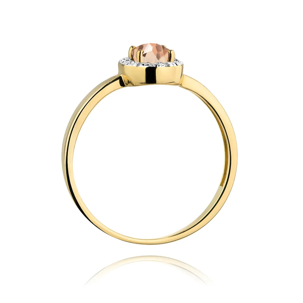 zlatý prsten s 0,40ct morganitem a 0,08ct diamanty w0330-mop-01