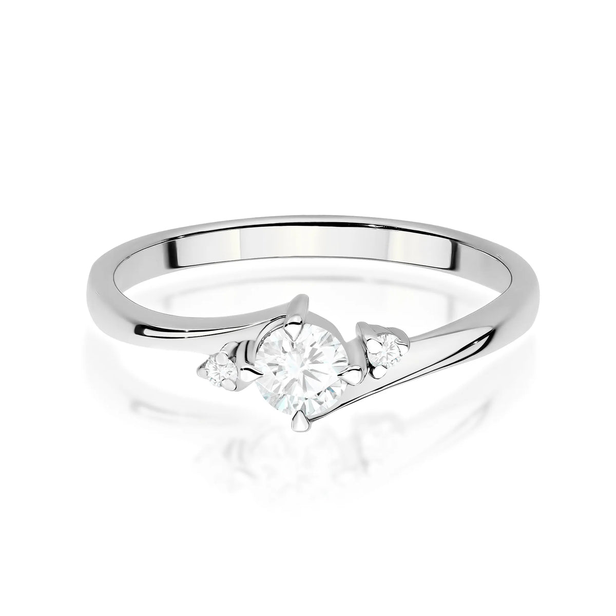 zlatý prsten s laboratorními diamanty 0,10 ct a 0,017 ct w0346-ldw-01