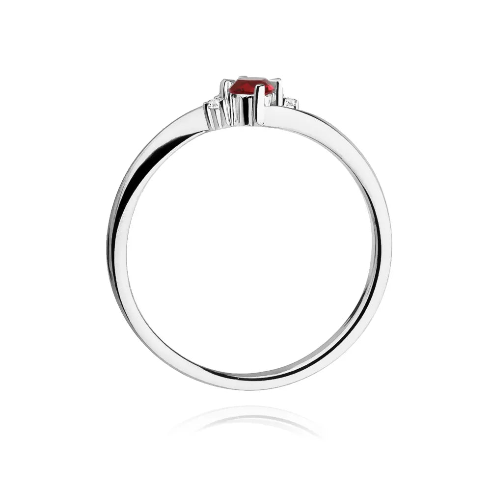 zlatý prsten s 0,15ct rubínem a 0,017ct diamanty w0346-rur-01