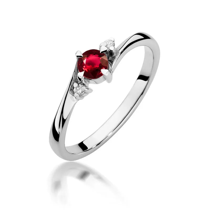 zlatý prsten s 0,30ct rubínem a 0,029ct diamanty w0346-rur-02