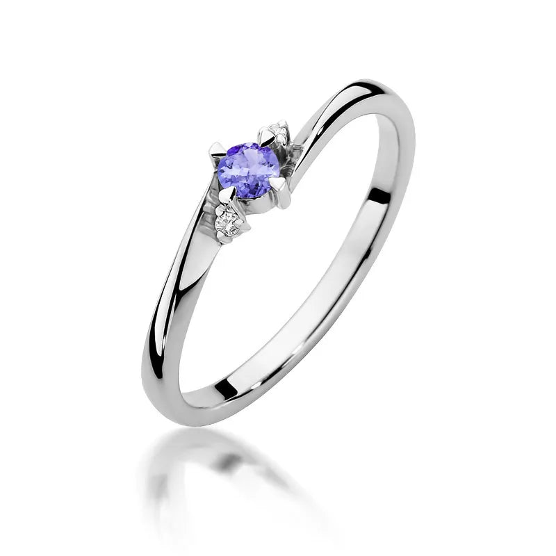 zlatý prsten s 0,15ct tanzanitem a 0,017ct diamanty w0346-tap-01