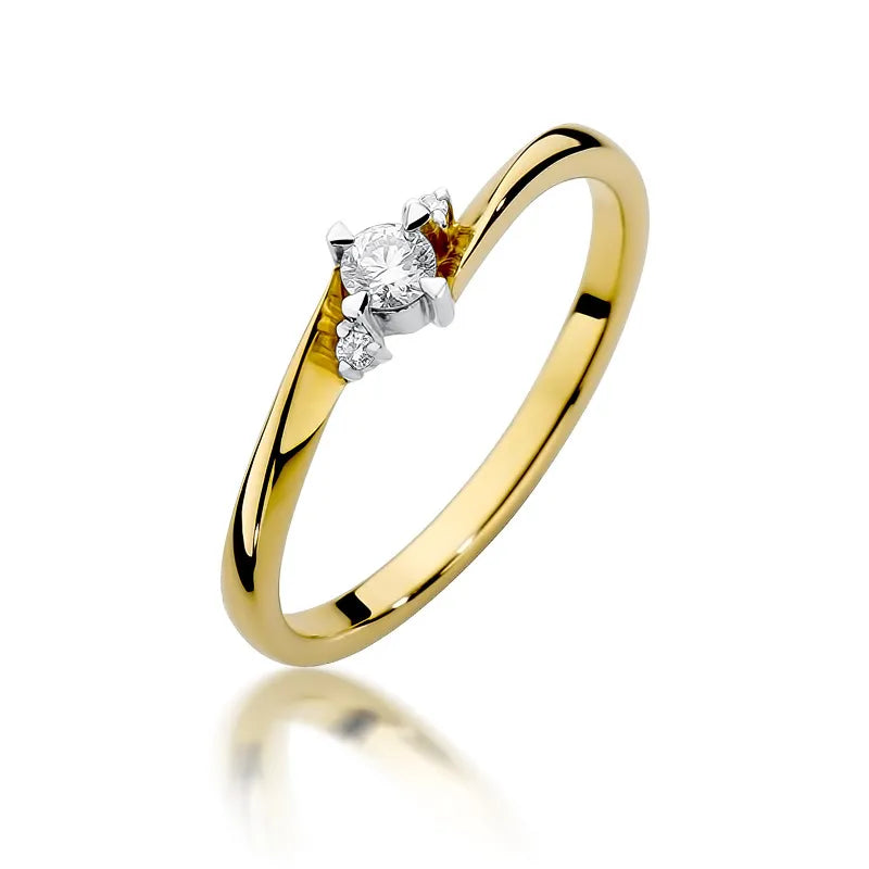 zlatý prsten s diamanty 0,10 ct a 0,017 ct w0346-diw-01