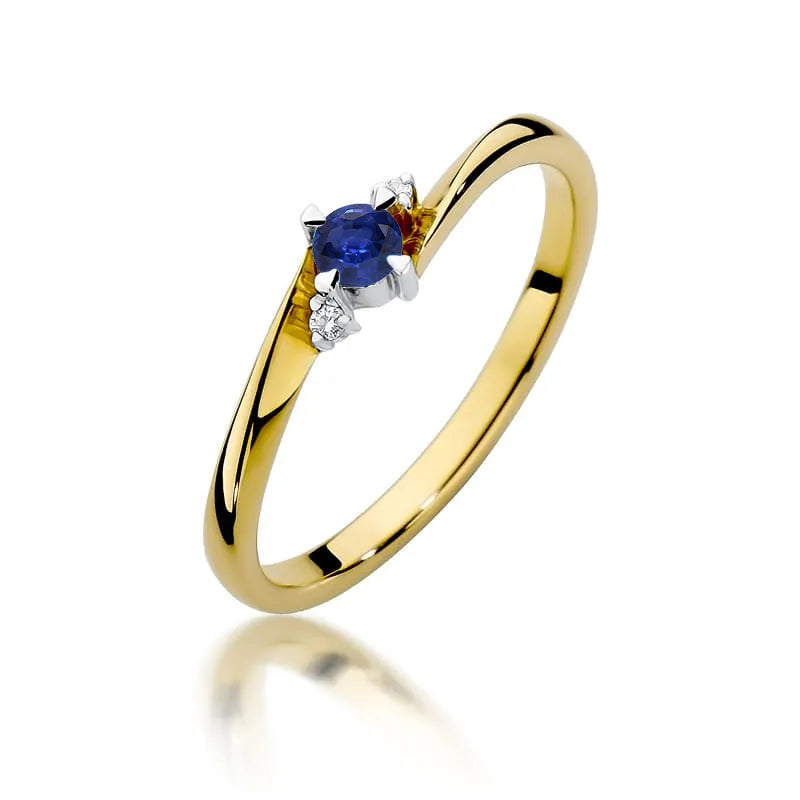zlatý prsten s 0,15ct safírem a 0,017ct diamanty w0346-sab-01