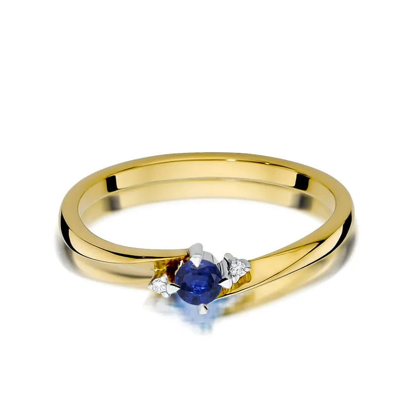 zlatý prsten s 0,15ct safírem a 0,017ct diamanty w0346-sab-01
