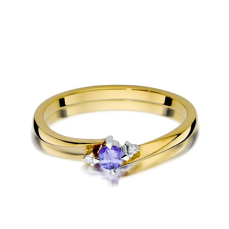 zlatý prsten s 0,15ct tanzanitem a 0,017ct diamanty w0346-tap-01
