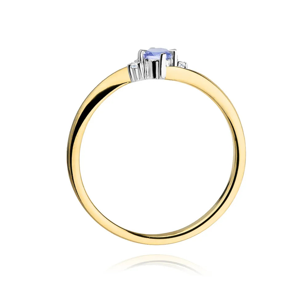 zlatý prsten s 0,15ct tanzanitem a 0,017ct diamanty w0346-tap-01