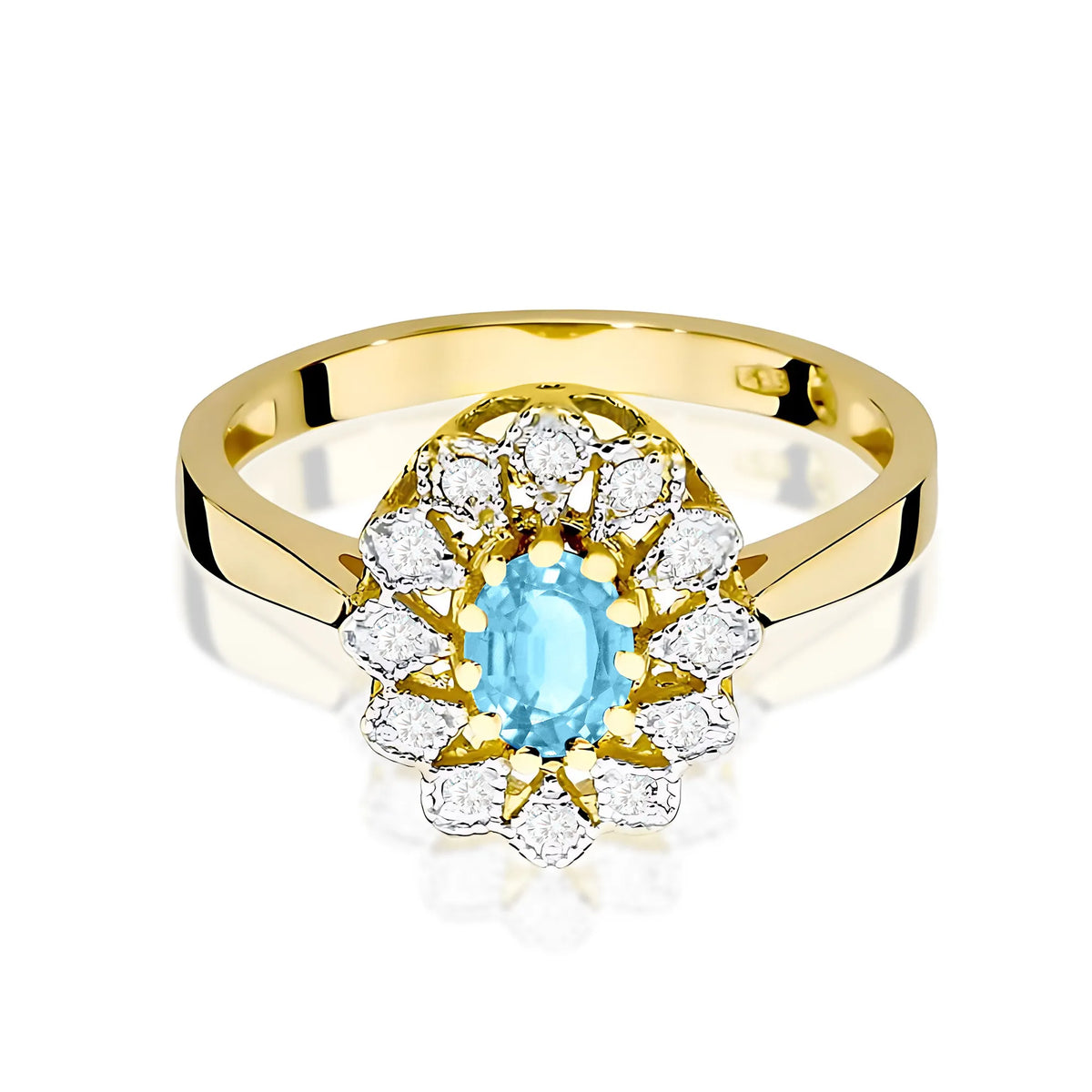 zlatý prsten s topazem 0,50 ct a diamanty 0,103 ct w0354-tob-01