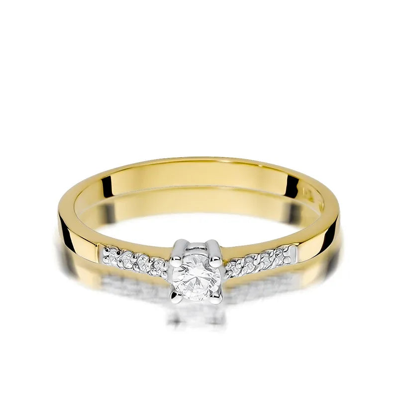 zlatý prsten s diamanty 0,15 ct a 0,069 ct w0382-diw-01