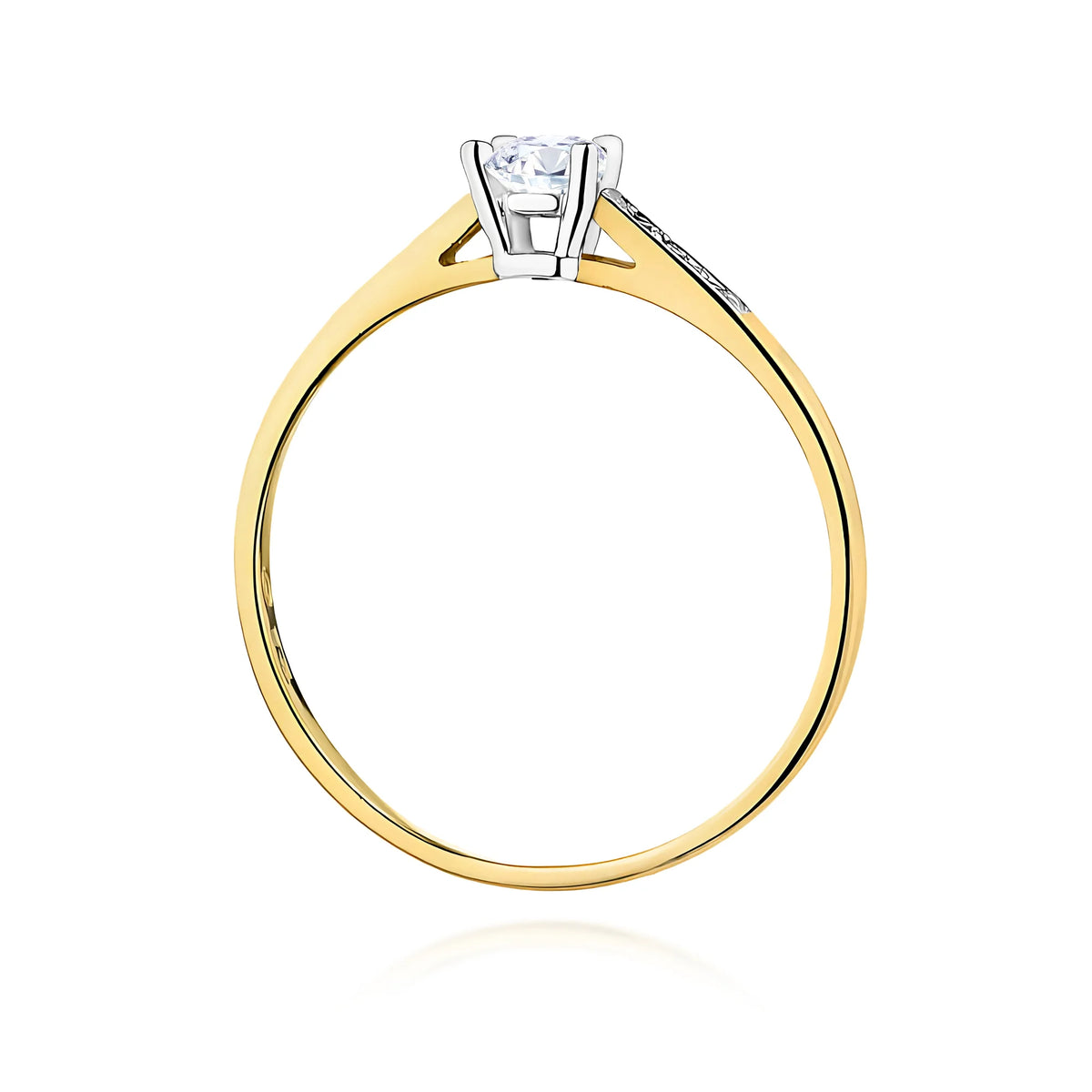 Prsten ze žlutého zlata s lab-grown diamanty 0,15 ct a 0,06 ct
