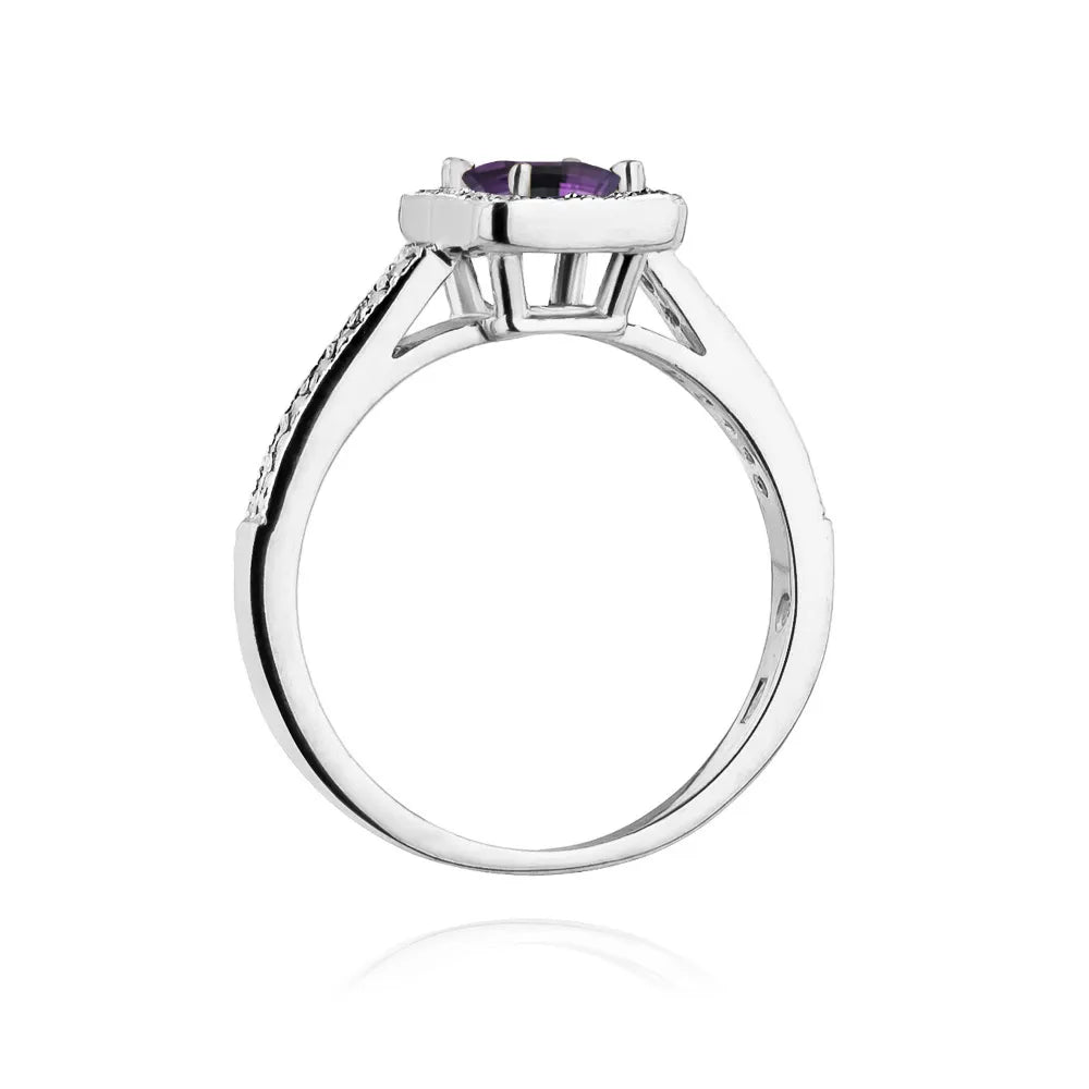 zlatý prsten s 0,50 ct ametystem a 0,19 ct diamanty w0403-amv-01