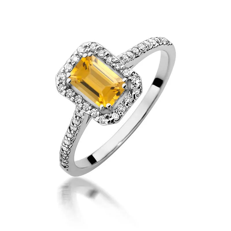 zlatý prsten s 0,60 ct citrínem a 0,19 ct diamanty w0403-ciy-01
