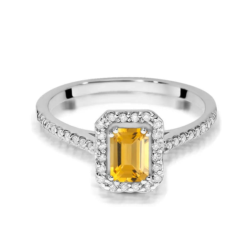 zlatý prsten s 0,60 ct citrínem a 0,19 ct diamanty w0403-ciy-01