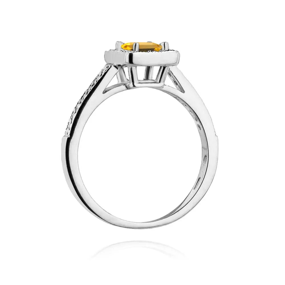zlatý prsten s 0,60 ct citrínem a 0,19 ct diamanty w0403-ciy-01