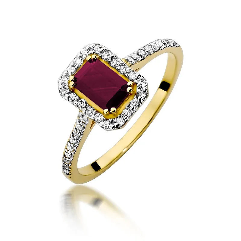 zlatý prsten s 0,80ct rubínem a 0,19ct diamanty w0403-rur-01