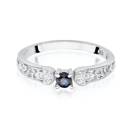 zlatý prsten s 0,15ct safírem a 0,03ct diamanty w0411-sab-01