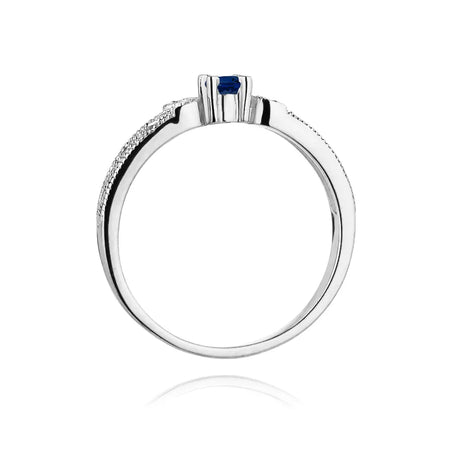 zlatý prsten s 0,15ct safírem a 0,03ct diamanty w0411-sab-01