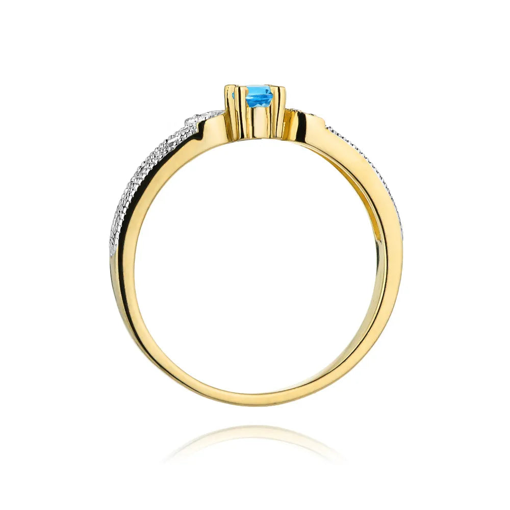 zlatý prsten s topazem 0,15 ct a diamanty 0,03 ct w0411-tob-01