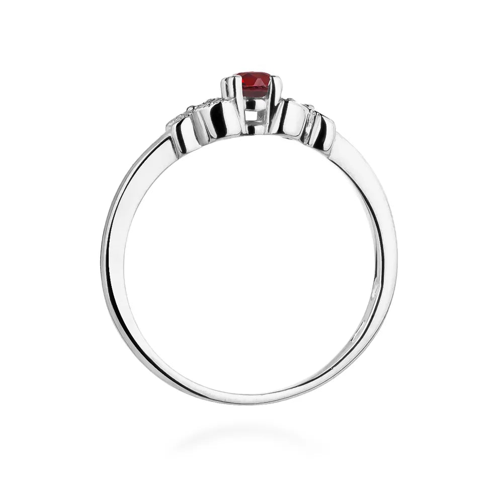 zlatý prsten s 0,15ct rubínem a 0,02ct diamanty w0414-rur-01