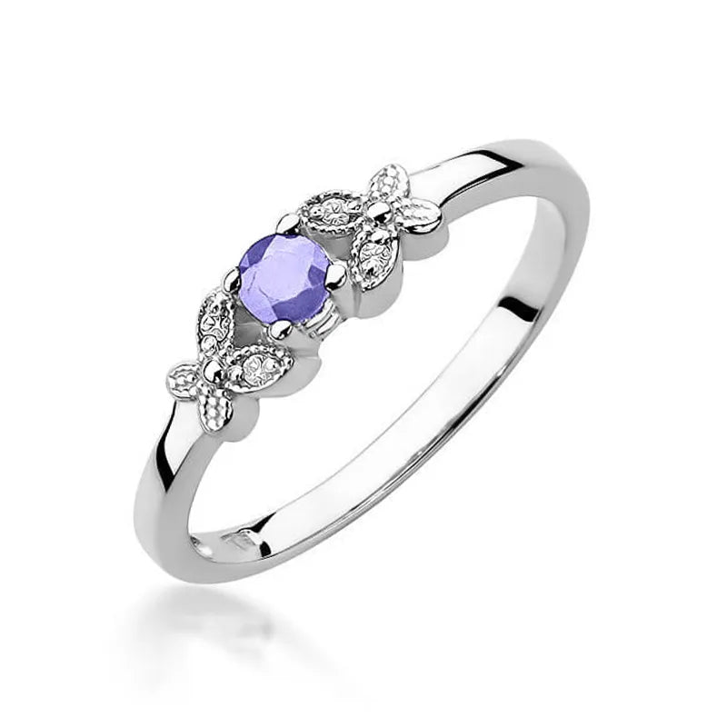 zlatý prsten s 0,15ct tanzanitem a 0,02ct diamanty w0414-tap-01